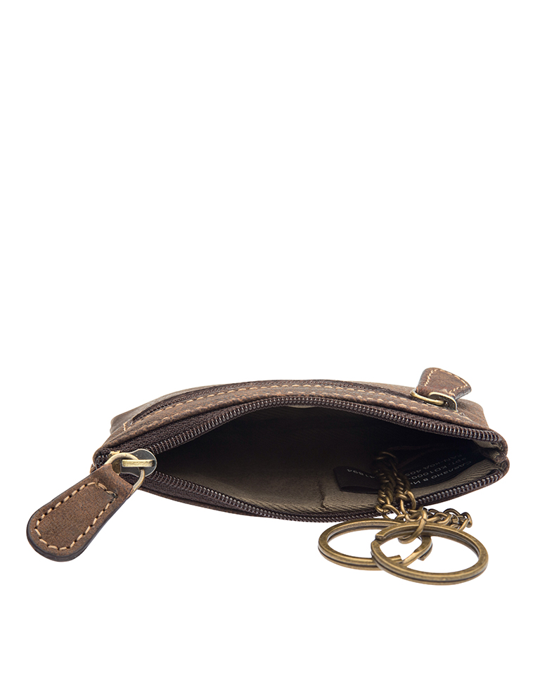 Ключница KLONDIKE «Luke», натуральная кожа в темно-коричневом цвете, 11 х 7,5 см KLONDIKE 1896 KD1000-03